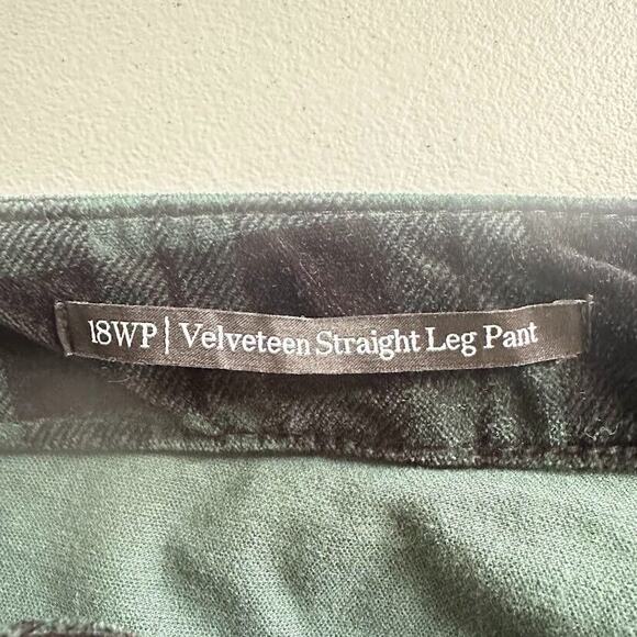 NYDJ Velveteen Green Plaid Lift Tuck Technology Stretch Straight Pants Size 18WP - Picture 9 of 11